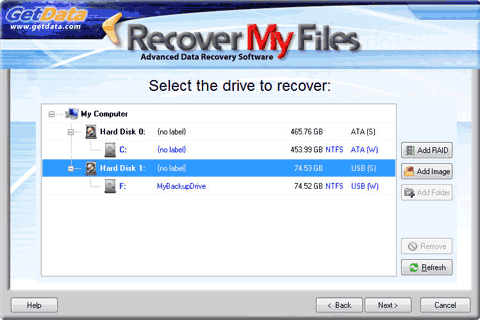 Select hard drive
